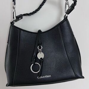 Calvin Klein Black Textured Shoulder Bag
